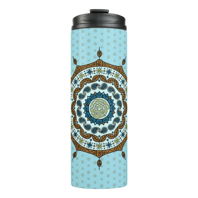 Mehndi Fantasy Copper Thermal Tumbler (Front)