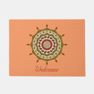Mehndi Fantasy Gold Doormat