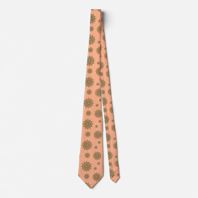 Mehndi Fantasy Gold Men's Neck Tie (Front)