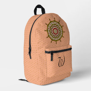 Mehndi Fantasy Gold Printed Backpack