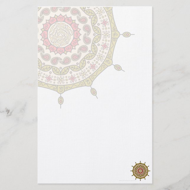 Mehndi Fantasy Gold Stationery (Front)