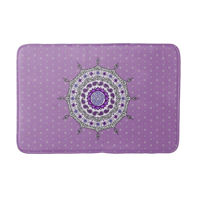 Mehndi Fantasy Silver Bath Mat (Front)