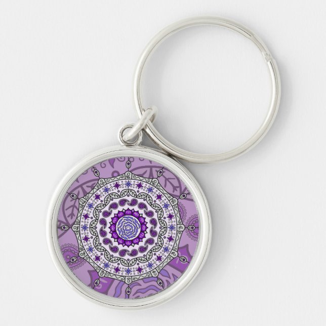 Mehndi Fantasy Silver Keychain (Front)