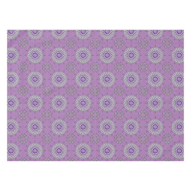 Mehndi Fantasy Silver Tablecloth (Front (Horizontal))
