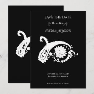 Mehndi Floral Design Poster – Paisley Art Print Save The Date