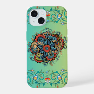Mehndi Green Floral Art, Infinite Splendour iPhone 15 Case