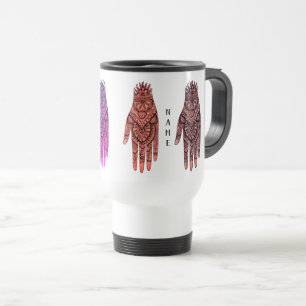 Mehndi Hand Tattoo Art Design Personalised Travel Mug