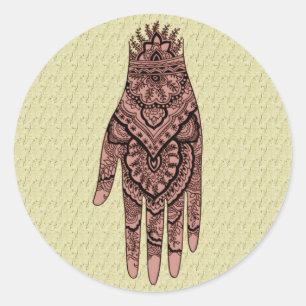 Mehndi Hand Tattoo Art Design Sticker