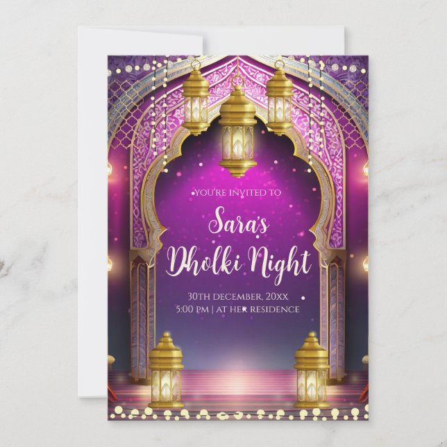 Mehndi invites & Digital Dholki invitations (Front)