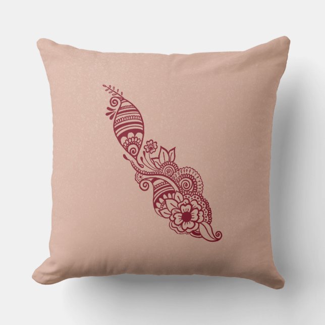 Mehndi My World throw pillow (Front)