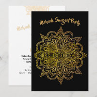 Mehndi Sangeet Black Gold Henna Party