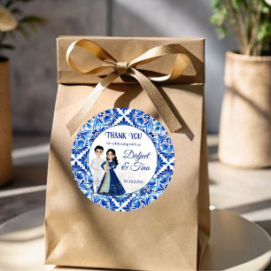 Mehndi Sangeet Indian wedding cute favours Classic Round Sticker