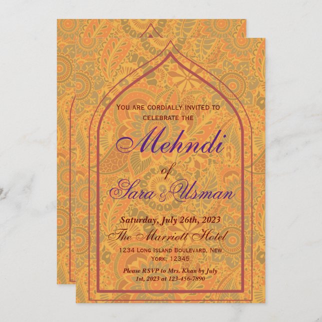 Mehndi Sangeet Invitation (Front/Back)