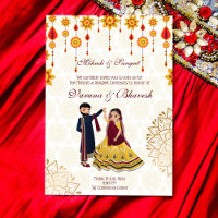 Mehndi sangeet invite dancing cute Indian couple