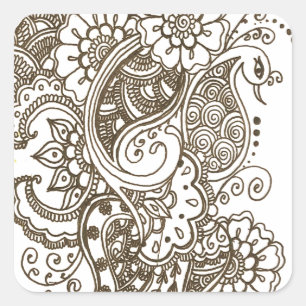 Mehndi Square Sticker