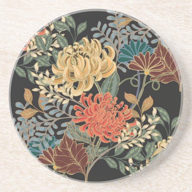 Mehndi Tracery Tile: Ethnic Seamless Design Coaster (Front)