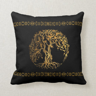 Mehndi Tree of Life (Gold) Cushion
