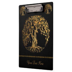 Mehndi Tree of Life (Gold) (Henna) Clipboard