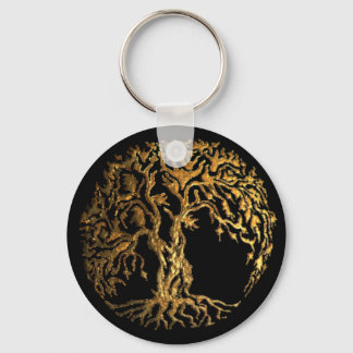 Mehndi Tree of Life (Gold) Key Ring