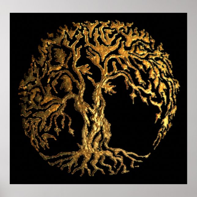 Mehndi Tree of Life (Gold) Poster (Front)