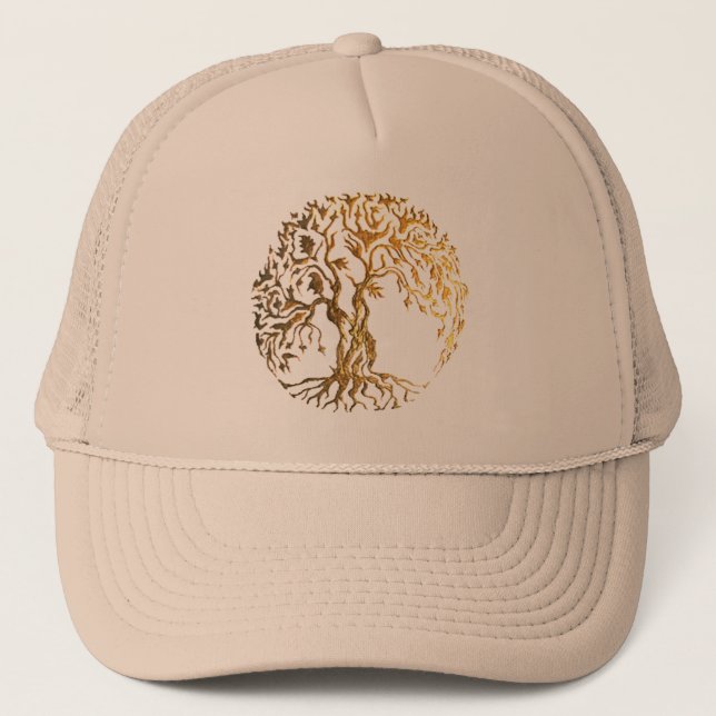 Mehndi Tree of Life (Gold) Trucker Hat (Front)