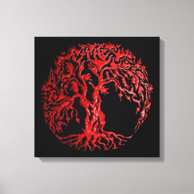 Mehndi Tree of Life (Henna) (Red) Canvas Print (Front)