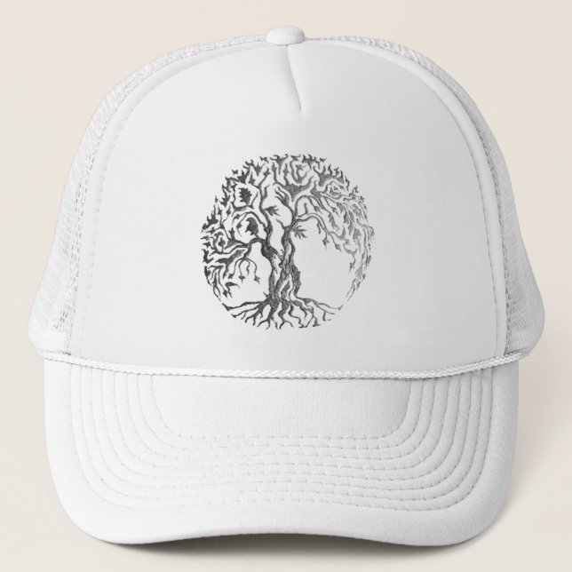Mehndi Tree of Life (Henna) (Silver) Trucker Hat (Front)