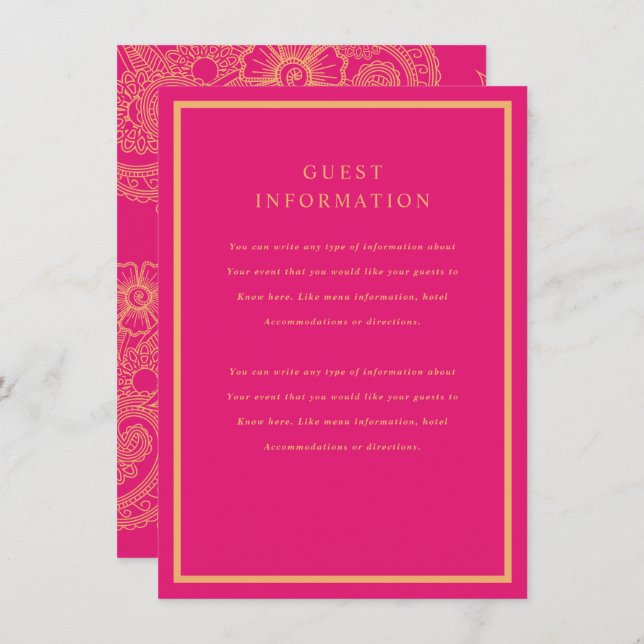 Mehndi Wedding Insert (Front/Back)