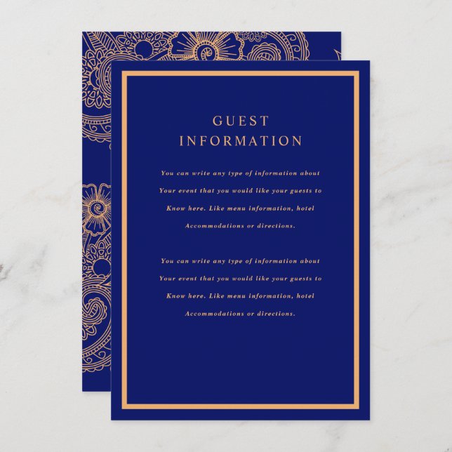 Mehndi Wedding Insert (Front/Back)