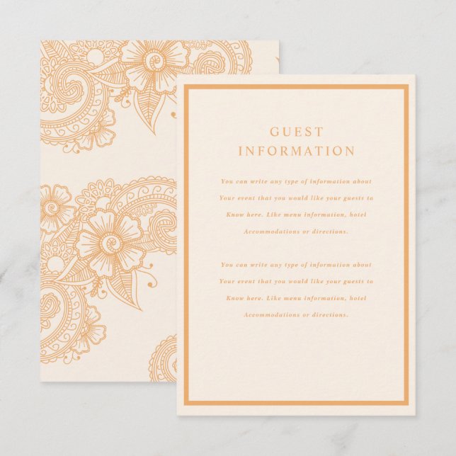 Mehndi Wedding Insert (Front/Back)