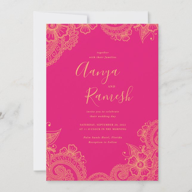 Mehndi Wedding Invitations (Front)