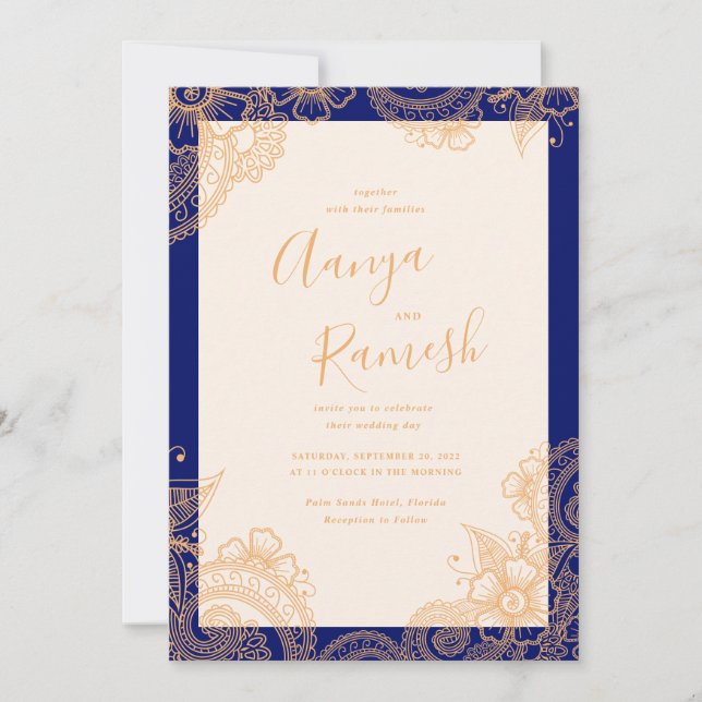 Mehndi Wedding Invitations (Front)
