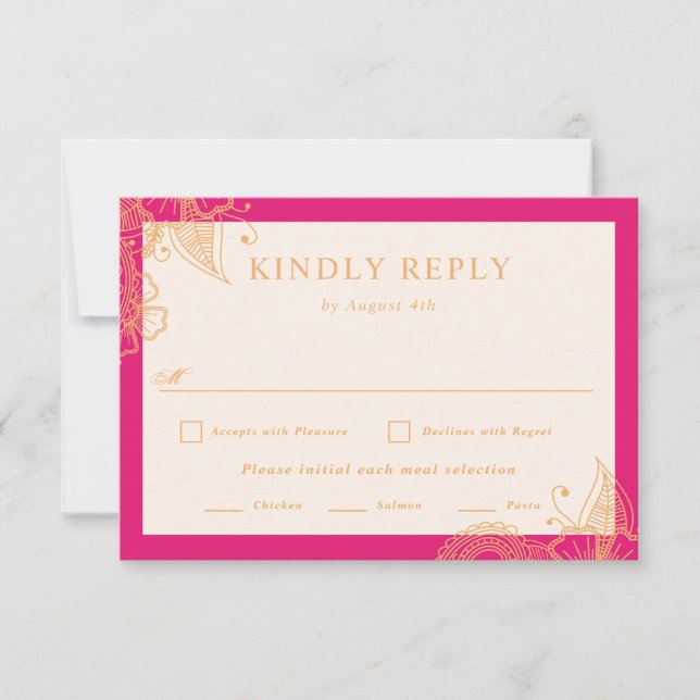 Mehndi Wedding RSVP (Front)