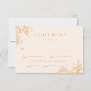 Mehndi Wedding RSVP Card
