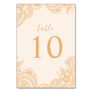 Mehndi Wedding Table Number