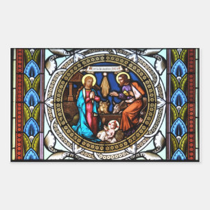 Mehrerau Collegiumskapelle Chapel Window Nativity Rectangular Sticker