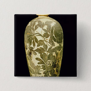 Mei P'ing vase with a black floral decoration 15 Cm Square Badge