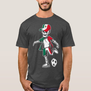 Meico Soccer Skeleton Fan Team Meican Flag T-Shirt