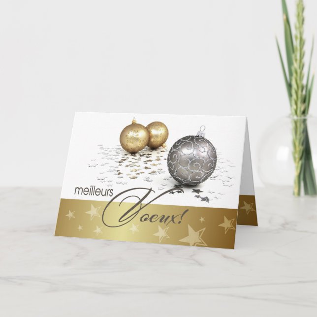 Meilleurs Voeux.Christmas Card in French (Front)