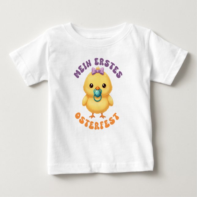 Mein erstes Osterfest - Süßes Küken mit Schnuller Baby T-Shirt (Front)