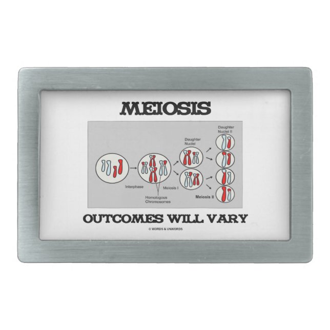 Meiosis Outcomes Will Vary (Meiosis Humour) Belt Buckle (Front)