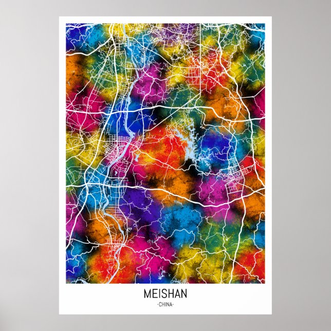  Meishan China City Map Poster (Front)
