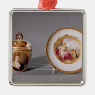Meissen cup, cover and saucer metal tree decoration
