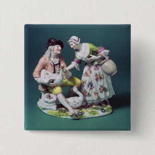 Meissen figure of a poultry seller, c.1750 15 cm square badge