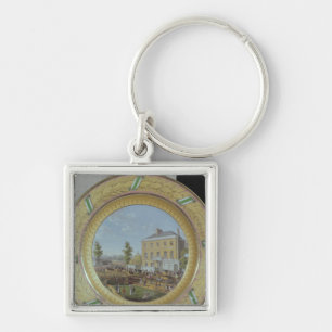 Meissen plate, decorated with a scene of key ring