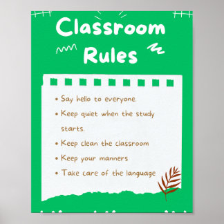 MEKIMI- Aesthetic Printable Classroom Rules Poster