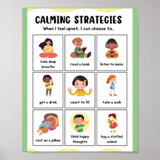MEKIMI- Colourful Illustrative Calming Strategies Poster