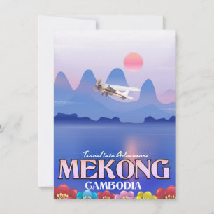 Mekong River Cambodia Vacation poster Invitation