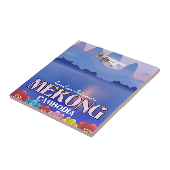 Mekong River Cambodia Vacation poster Tile (Side)