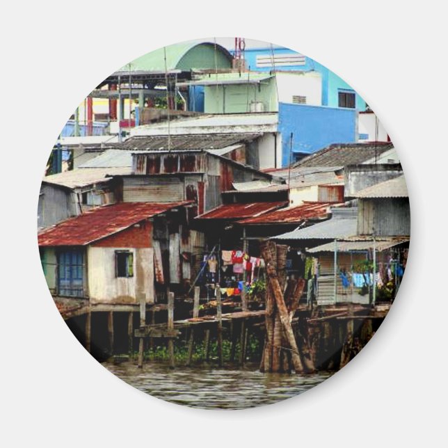 Mekong River Houses Magnet (Front)